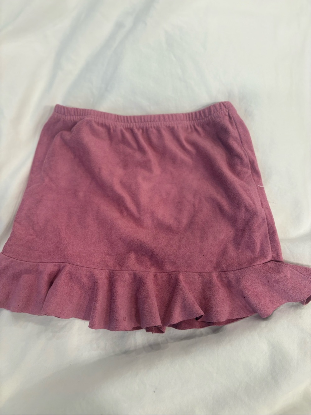 Rock & Candy Ruffle Hem Knit Mini Skirt - Mauve Pink
